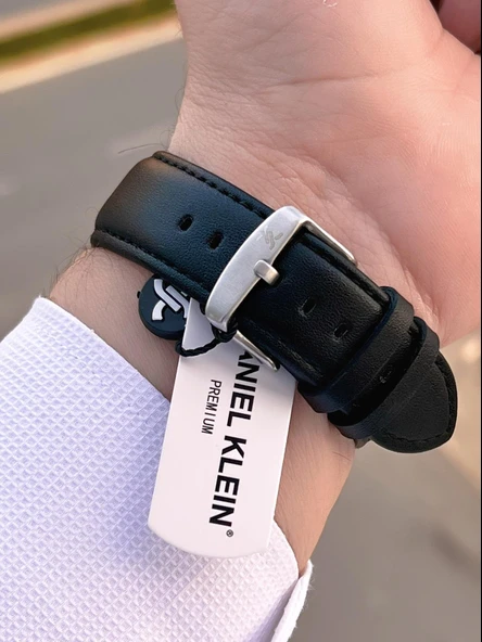 Daniel Klein Erkek Kol Saati 30 Metre Suya Dayanıklı Deri Kayış Kordon + Bileklik Hediyeli  VS.BLKT.0680 - Resim 5