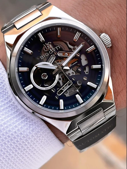 Bigotti Otomatik Ve Kurmalı Çelik Karatma Ve Renk Atma Yapmaz 5 Atm Erkek Kol Saati EBG.10692.3 - Resim 2