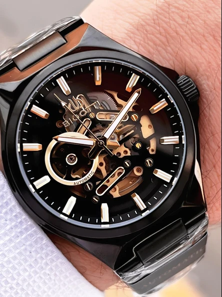 Bigotti Otomatik Ve Kurmalı Çelik Karatma Ve Renk Atma Yapmaz 5 Atm Erkek Kol Saati EBG.10683.4 - Resim 2