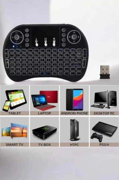 LitaeTrend USB Bağlantılı Mini Q Klavye Işıklı Tüm Cihazlara Uyumlu - Resim 4