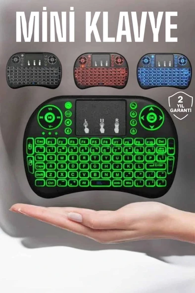 LitaeTrend TV Uyumlu Mini Klavye Q Klavye Işıklı Tüm Cihazlara Uyumlu ürün görseli 1