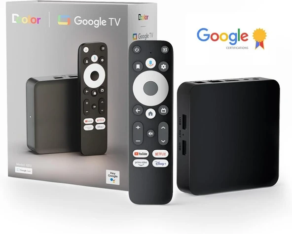 Dcolor GD2 4K Tv Box Android 12 2GB+32GB Google Netflix L1 Sertifikalı TRT Bandollü Tv Kutusu ürün görseli