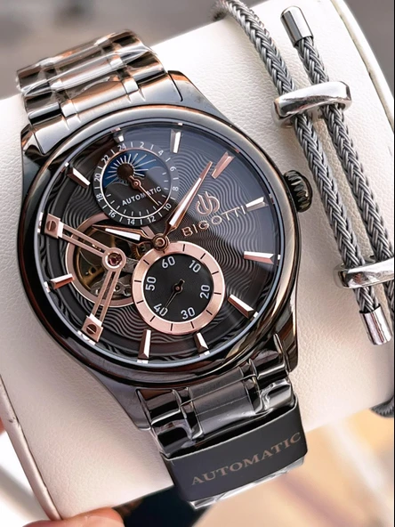 Bigotti Otomatik Ve Kurmalı Çelik Karatma Ve Renk Atma Yapmaz 5 Atm Erkek Kol Saati EBG.10683.6 ürün görseli