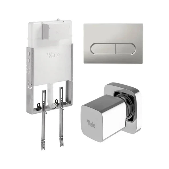 Kale Versus Gömme Rezervuar Seti (Mat Krom Capsule Panel+V200 Stop Valf) ürün görseli