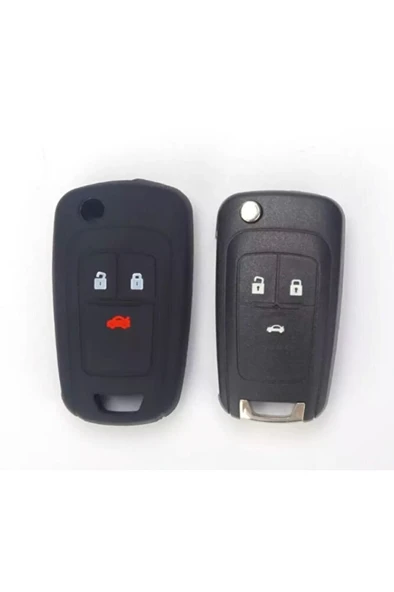 Astra Insignia Corsa 3 Tuş Silikon Anahtar Koruma Kılıfı Siyah Renk ürün görseli