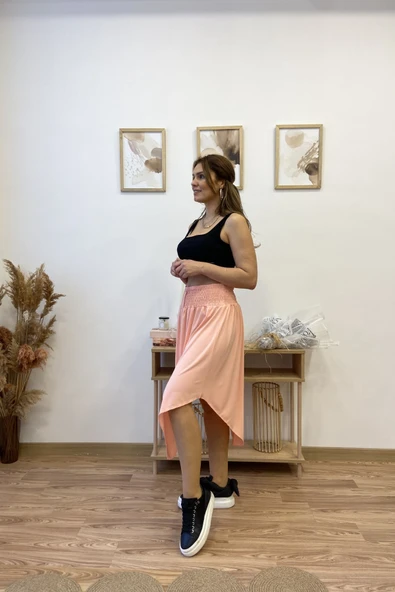 Asimetrik Sandy Midi Etek - Resim 11