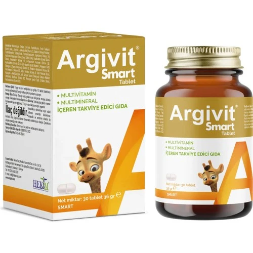Argivit Smart Tablet 30 Tablet - Fosfatidilserin, Kolin, L-Arginin, Multivitamin ve Multimineral - Resim 2