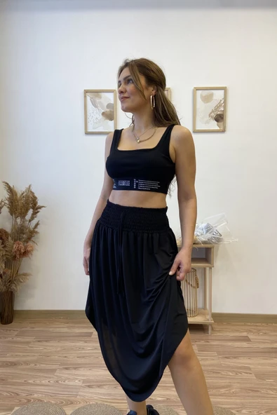 Asimetrik Sandy Midi Etek - Resim 8