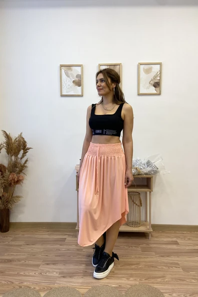 Asimetrik Sandy Midi Etek - Resim 10