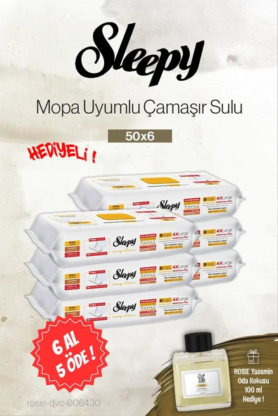Sleepy 50'li Arap Sabun Mopa Uyumlu 6 AL 5 ÖDE, Rosie Yasemin Oda Kokusu ürün görseli