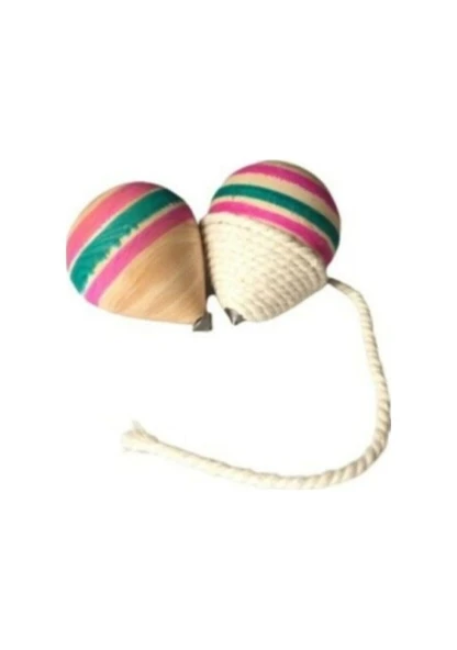 Ahşap 2 Adet Topaç Kaliteli İp Hediye ürün görseli 1