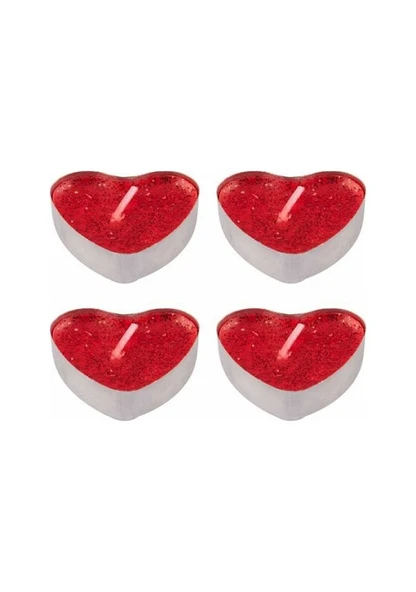 Kalpli Mum 50 Adet Kırmızı Kalpli Mum Düğün Nişan Kına Gecesi Stokta - Resim 2