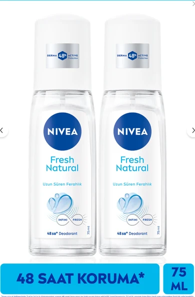 NIVEA Kadın Pump Sprey Deodorant 75ml, 48 Saat Ter Koruması, Uzun Süren Ferahlık, Okyanus Özleri, X2 Adet ürün görseli 1