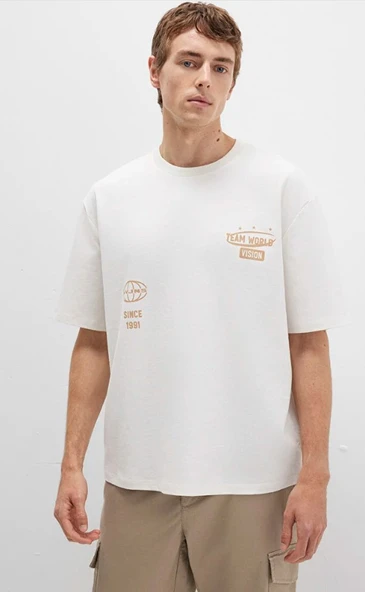 Mavi 0612913 Baskılı Tişört Kısa Kol Tişört Erkek T-Shirt - Resim 2