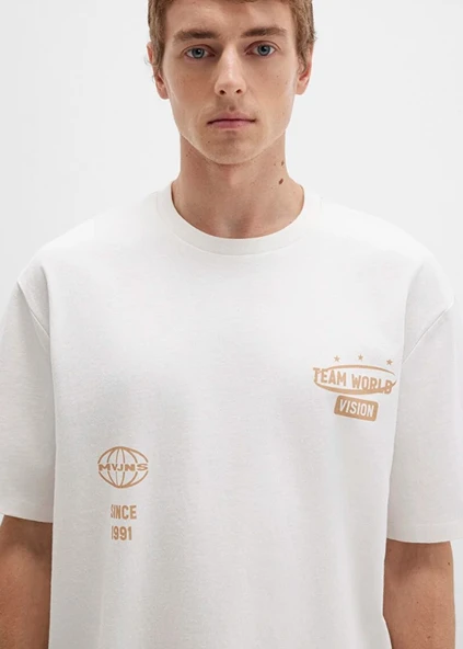 Mavi 0612913 Baskılı Tişört Kısa Kol Tişört Erkek T-Shirt - Resim 3