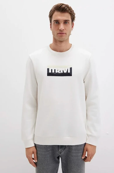 Mavi 0S10203 Logo Baskılı Erkek Kapüşonlu Sweatshirt - Resim 3