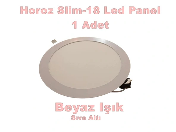 HOROZ Slim-18 18w BEYAZ Yuvarlak Led Panel Spot Beyaz Kasa 6400k Sıva Altı S.A. 220v IP20 - Resim 3