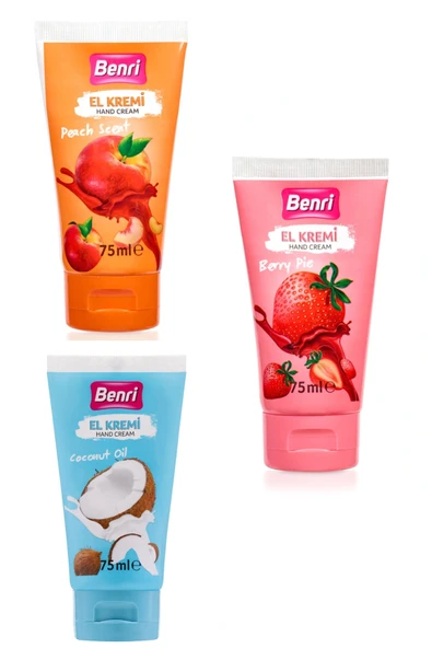 Benri 3lü El Kremi Set Çilek Hindistan Cevizi Şeftali ürün görseli