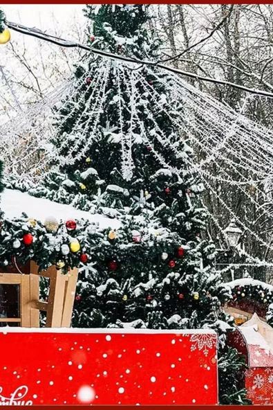 48 Parça Noel Ağacı Süs Seti | Kırmızı & Altın İki Tonlu Plastik Yılbaşı Topları | Çiçek Desenli Dekoratif Süsler | Kış & Tatil Temalı Asma Aksesuarları - Resim 5