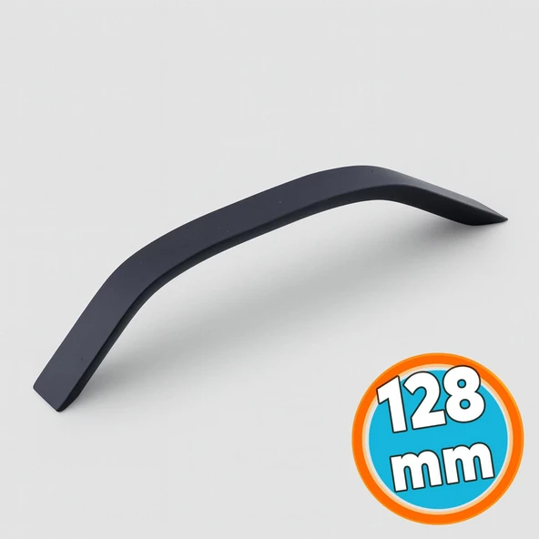 Mobilya Çekmece Mutfak Dolabı Dolap Kulpları Kulbu Kulpu Siyah Metal Kulp 128 mm 12.8 cm ürün görseli