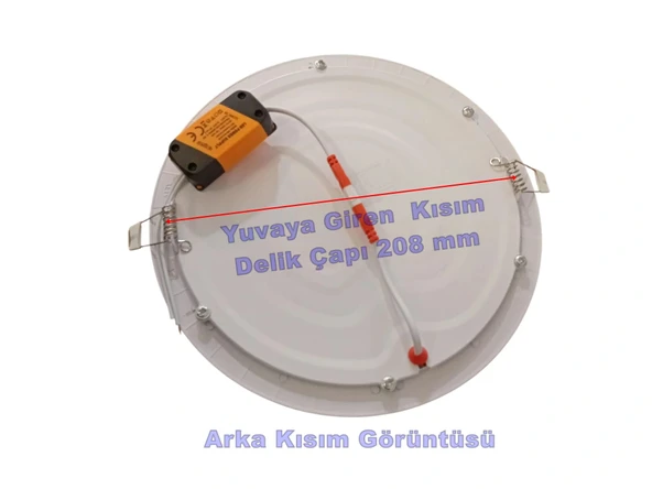 HOROZ Slim-18 18w BEYAZ Yuvarlak Led Panel Spot Beyaz Kasa 6400k Sıva Altı S.A. 220v IP20 - Resim 2