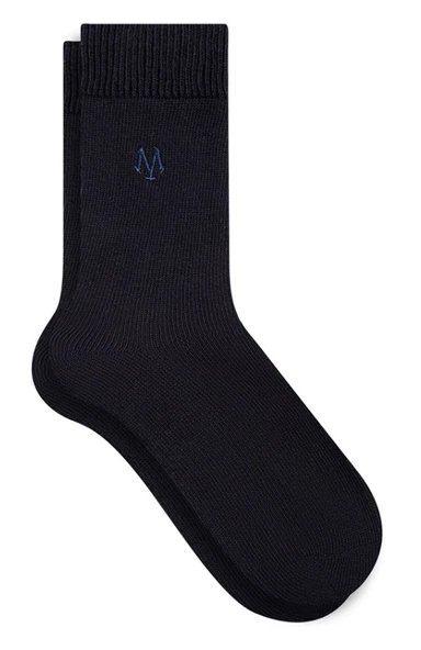 Mavi Logo Nakışlı Soket Çorap Unisex Çorap - Resim 3