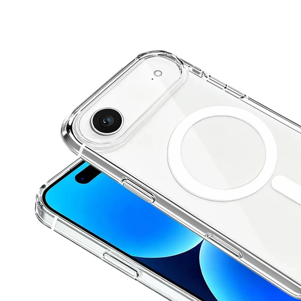 Apple iPhone 17 Air Kılıf IC Çipli Zore Wireless Şarj Özellikli Şeffaf Orjin Kapak - Resim 3