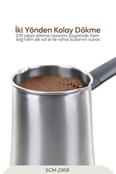 Sinbo Scm-2958 Kablosuz Elektrikli Cezve - Inox - Resim 2