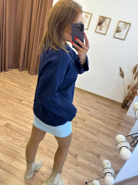 Lacivert Kazak - Resim 8