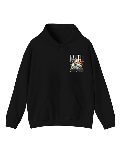 Soyut Tasarım Baskılı, Unisex Kapüşonlu Regular Hoddie Kangru Sweat - Resim 2