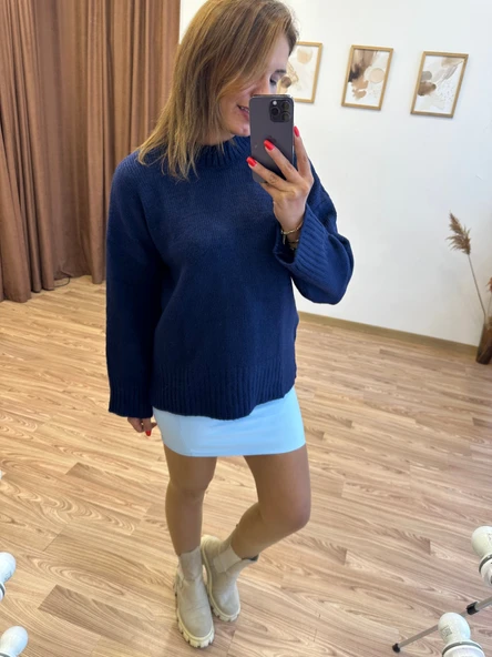 Lacivert Kazak - Resim 3