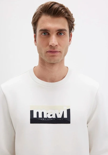 Mavi 0S10203 Logo Baskılı Erkek Kapüşonlu Sweatshirt - Resim 5