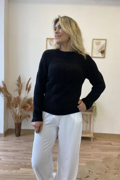 Ajurlu Triko Kazak - Resim 5