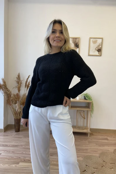 Ajurlu Triko Kazak - Resim 6