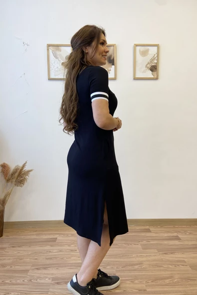 Ribanalı Basic Elbise - Resim 5