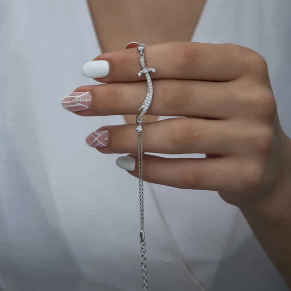 925 Ayar Gümüş Zülfikar Kılıcı Kadın Bileklik T7033 (770770) ürün görseli 1