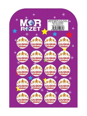 Mor Çanta Rozeti Çalışkan Öğrenci ürün görseli 1