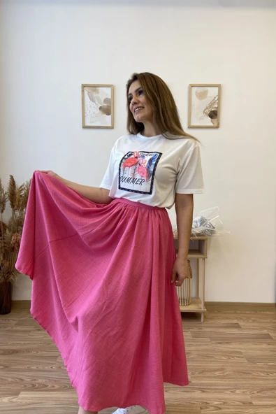 Flamingo Baskılı Beyaz Tshirt - Resim 4