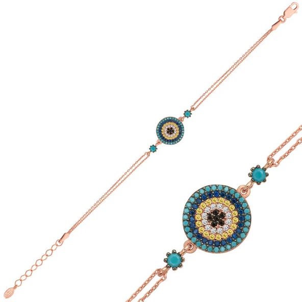 925 Ayar Gümüş Rose Nazar Bileklik T5460 (770770) ürün görseli 1