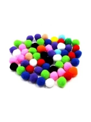 Bubu 1-2-3 Cm Simli Ponpon Renkli Karışık 80"li Hs0026 ürün görseli 1