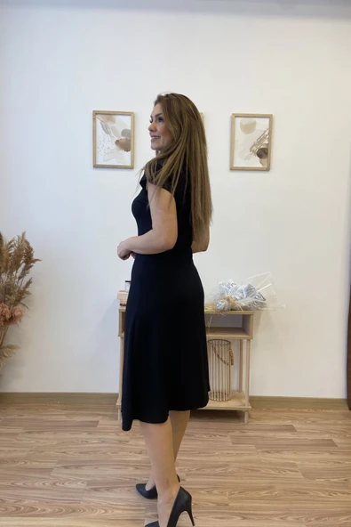 Fermuar Aksesuarlı Modal Kumaş Uzun Elbise - Resim 9