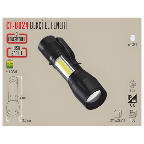 CATA CT 8024 POLİCE ŞARJLI EL FENERİ ürün görseli