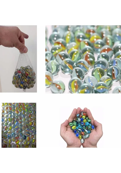 Cam Misket Bilye Oyuncak 100 Adet Karışık Cam Bilya Kaliteli - Resim 2