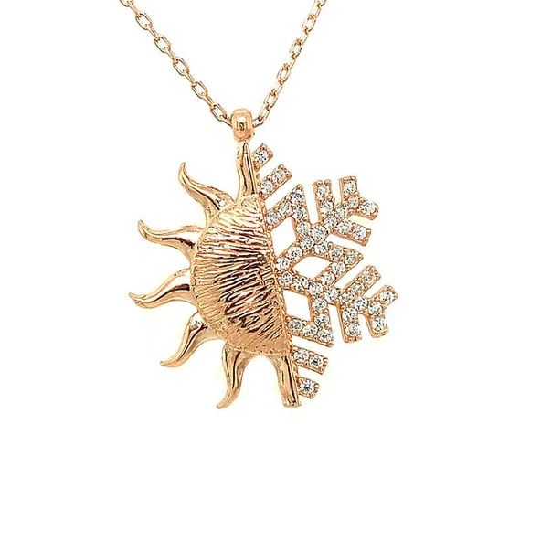 925 Ayar Gümüş Güneş Kartanesi Bayan Gümüş Kolye T6039 (770770) ürün görseli 1