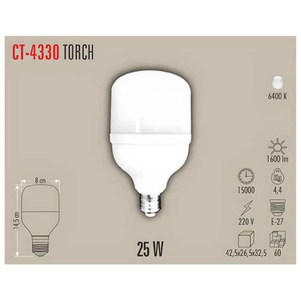 CATA 25W TORCH LED AMPUL 6400K BEYAZ IŞIK ürün görseli