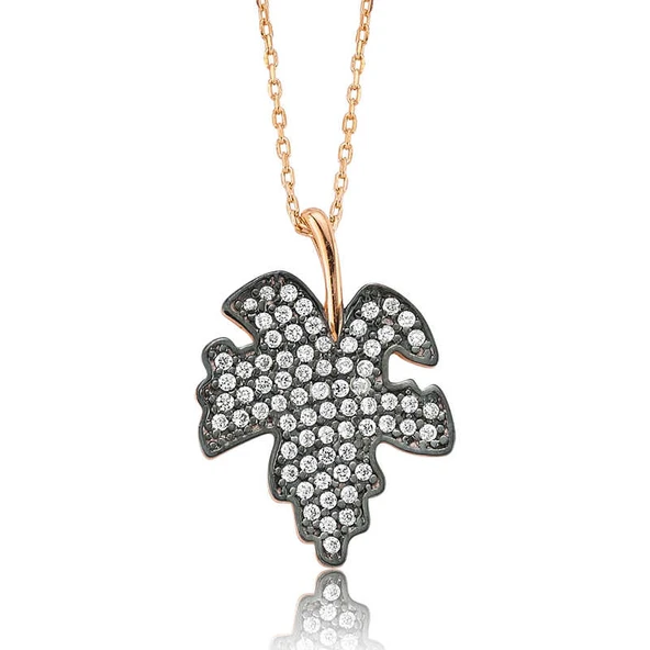 925 Ayar Gümüş Çınar Yaprağı Kadın Gümüş Kolye BR0460271 (770770) ürün görseli 1