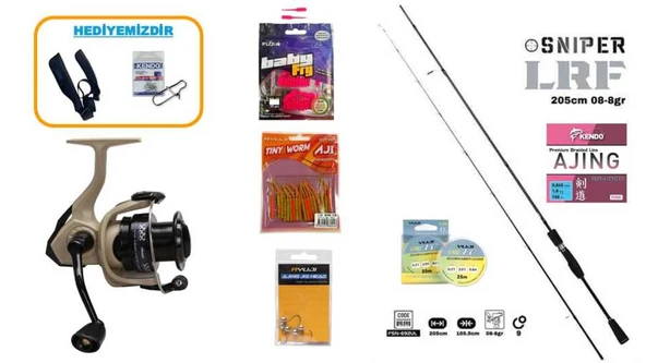 Fujin Sniper 205 cm 0.8–8 gr & Okuma Outrax OR-1000SGA 1+1BB LRF Seti ürün görseli