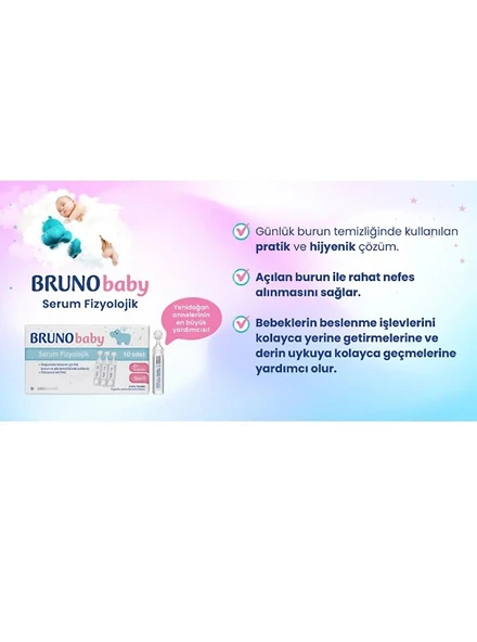 Bruno Baby Serum Fizyolojik 5 ml x 10 Flakon - Resim 3