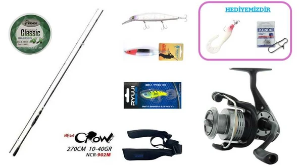Fujin New Crow 270 cm 10–40 gr & Okuma Revenger RV-40 FD Spin Seti ürün görseli