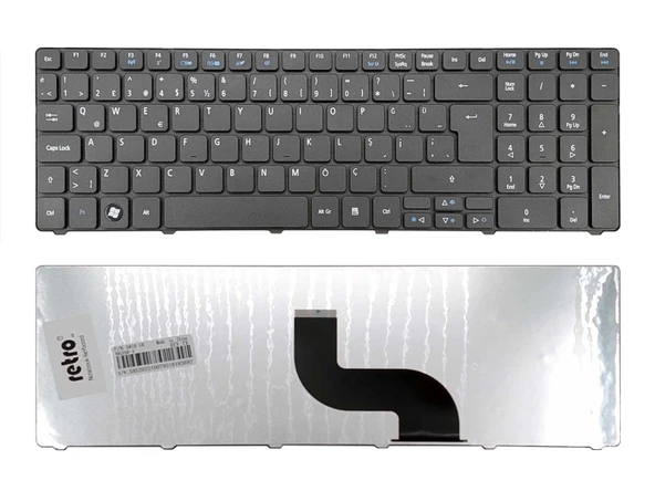 Acer TravelMate 5740, 5740G, 5740Z ile Uyumlu Notebook Klavye - Siyah - TR ürün görseli 1